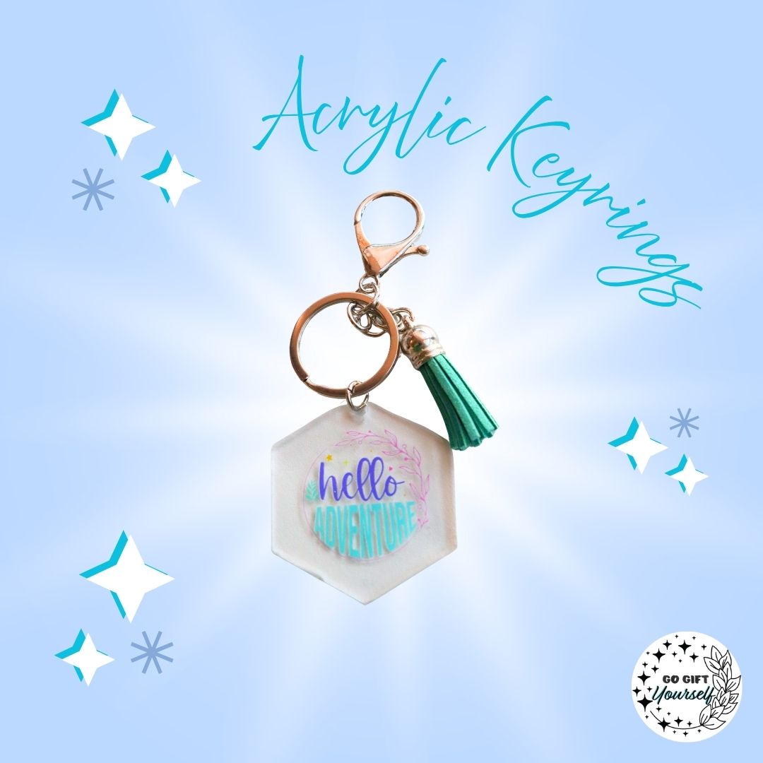 ✨Hello Adventure | Acrylic Keyring 🔑