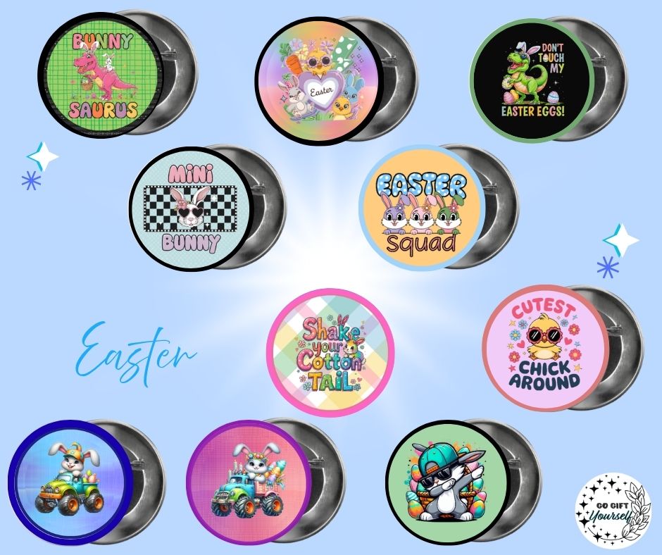 β¨ Easter π° | Badge Pins, Keyrings & More β¨