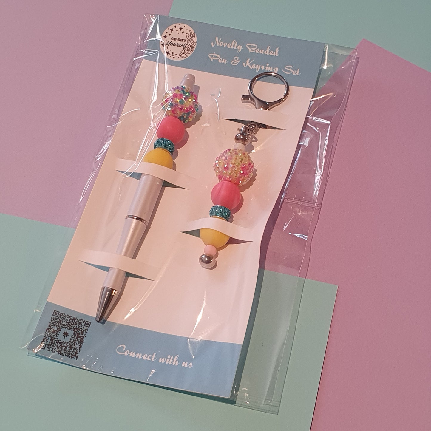 π Beaded Pen and Keyring Set | Stationery Kits