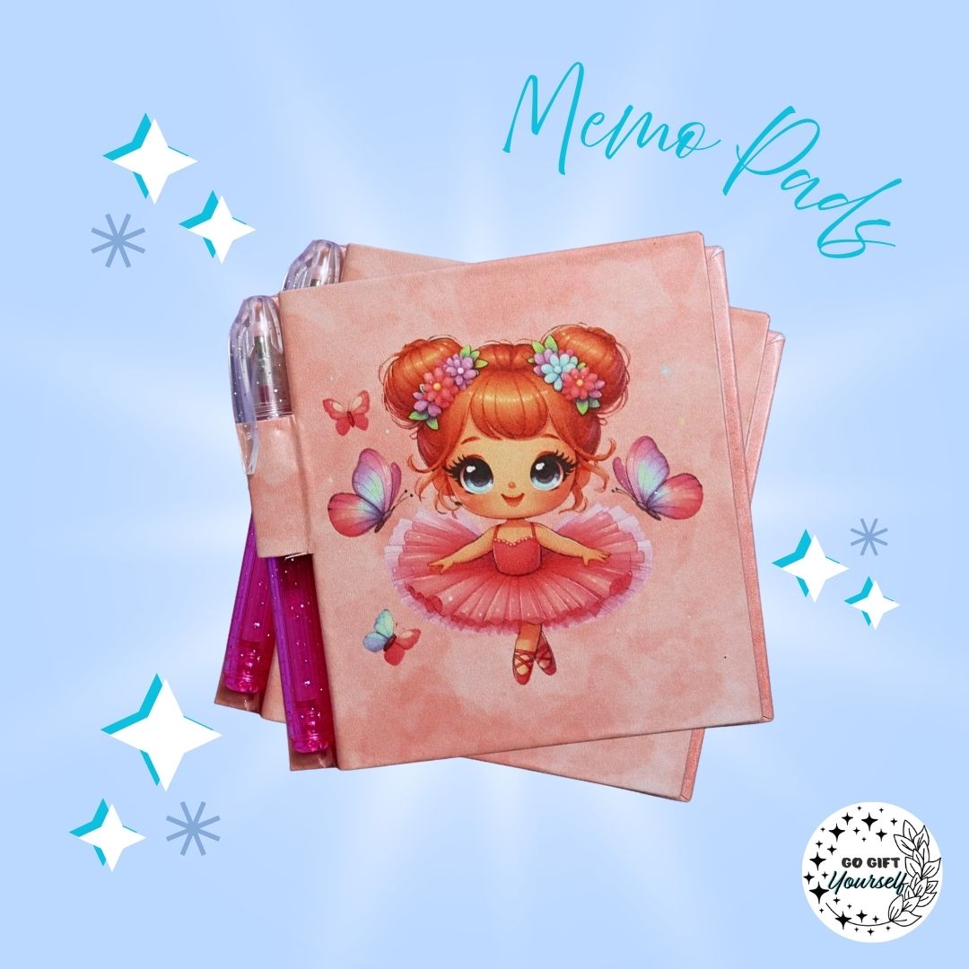 π Pink Ballet Girl | Memo Pad Set π