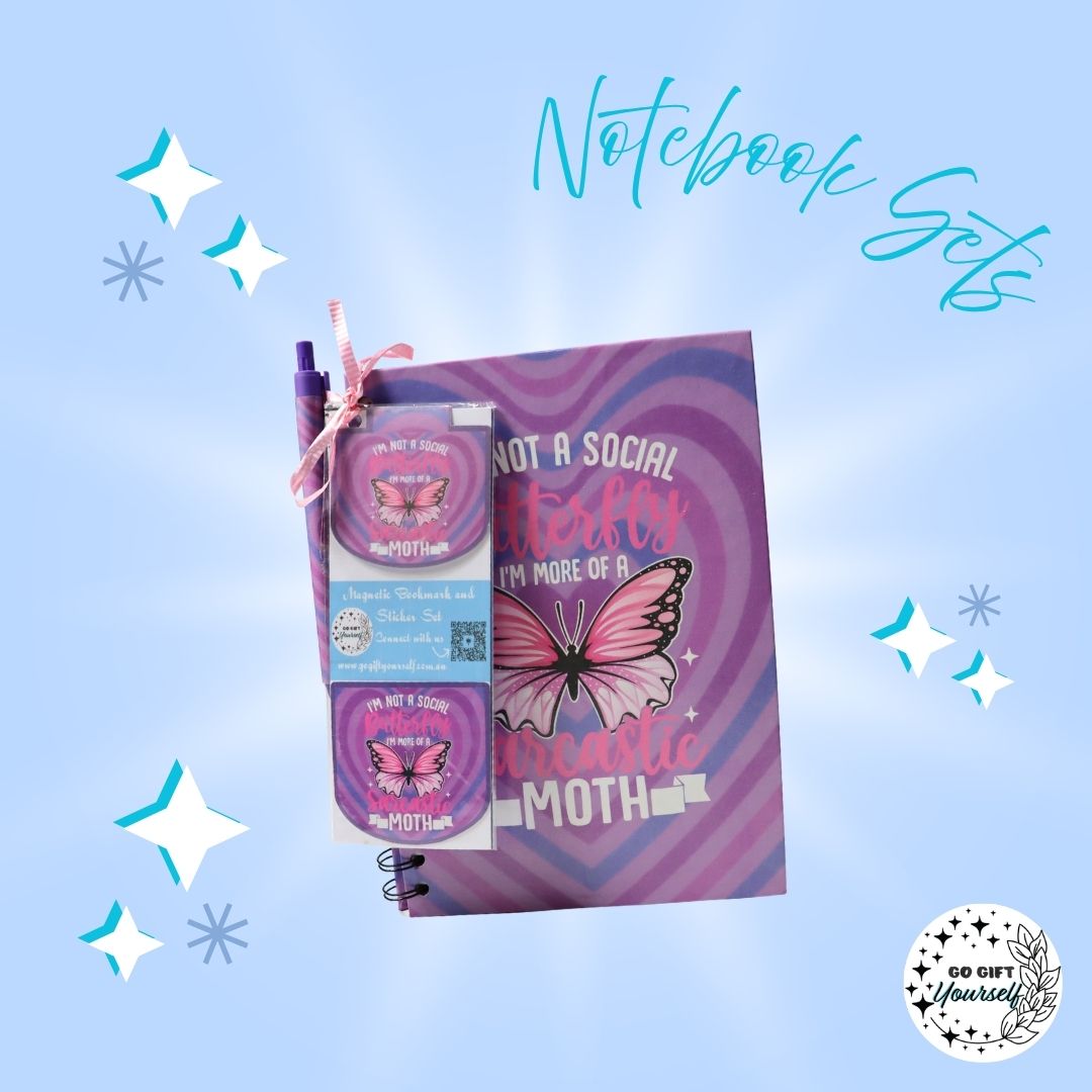 📓 Social Butterfly, Sarcastic Moth | A5 Notebook Set 🌟