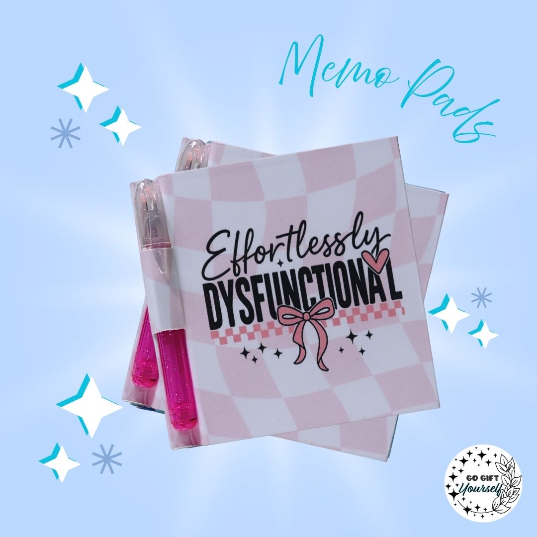 📓 Effortlessly Dysfunctional | Memo Pad Set 🌟