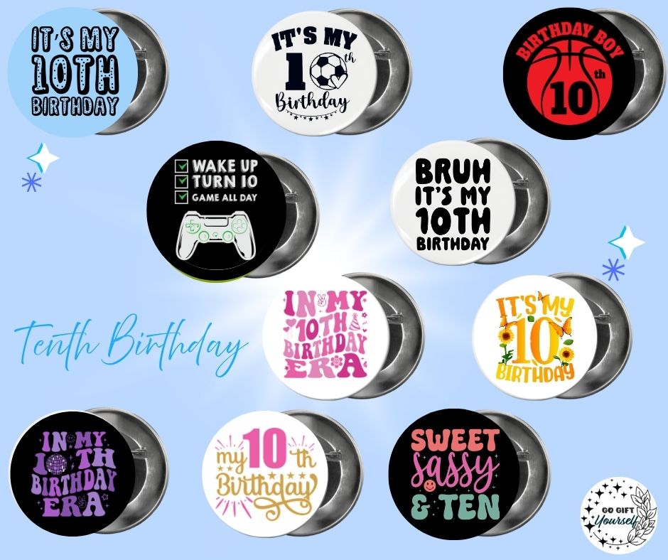 ✨ Birthday Badges 6 to 10 🎂 | Badge Pins, Keyrings & More ✨