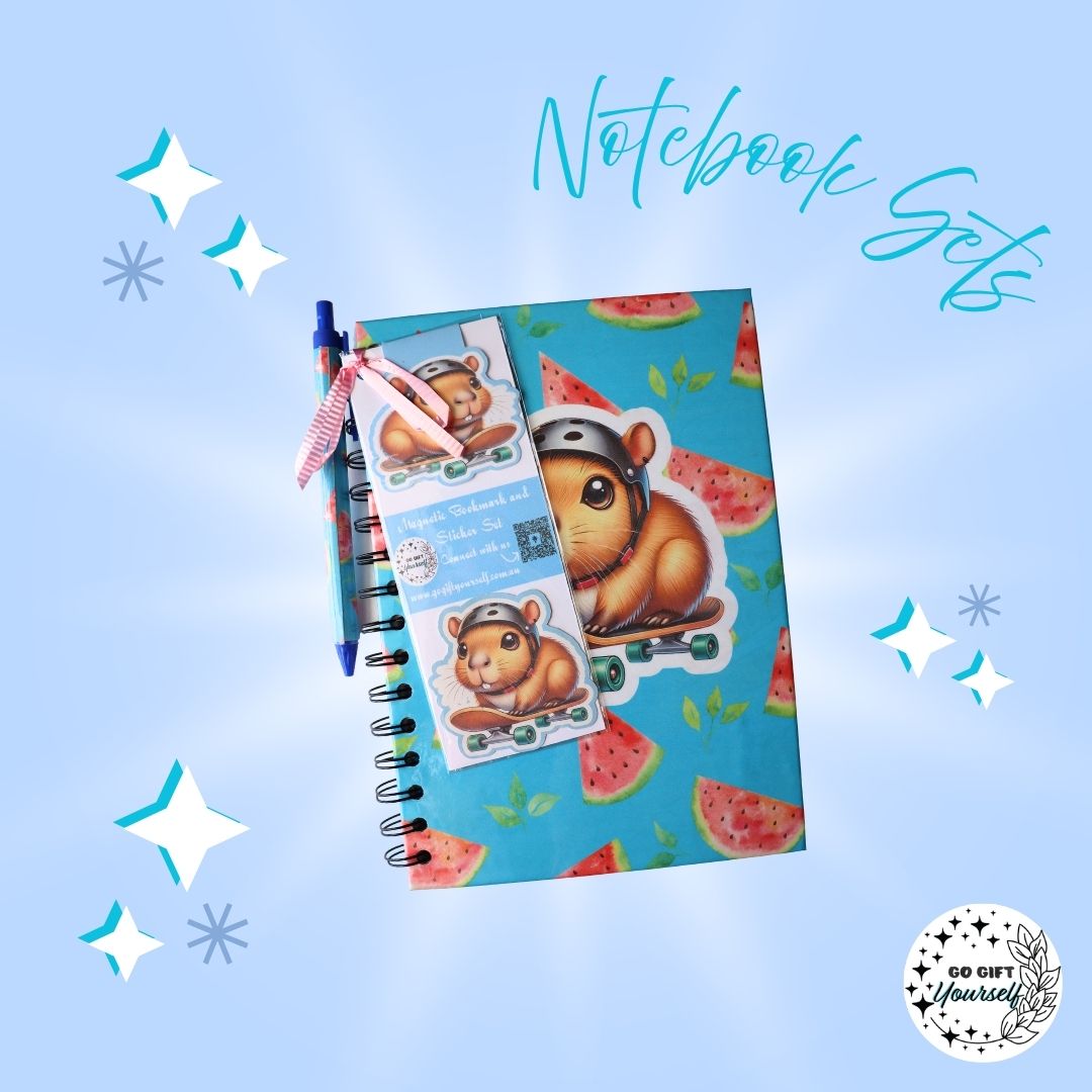 📓 Capybara Watermelon | A5 Notebook Set 🌟