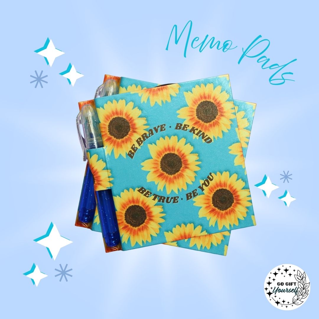 📓 Be Brave Sunflowers | Memo Pad Set 🌟