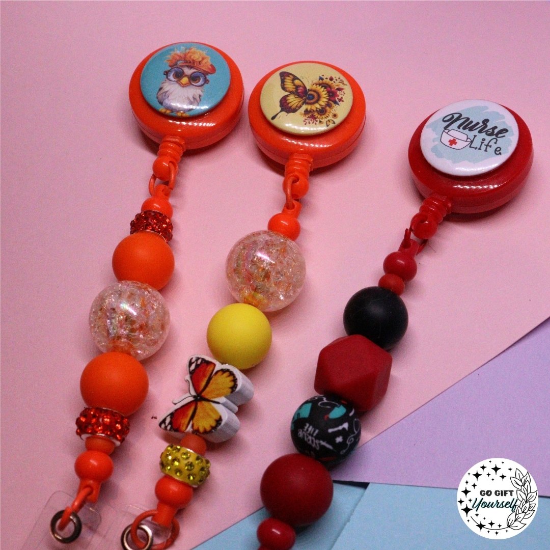 π Beaded Badge Reels | Teachers, Nurses and more π