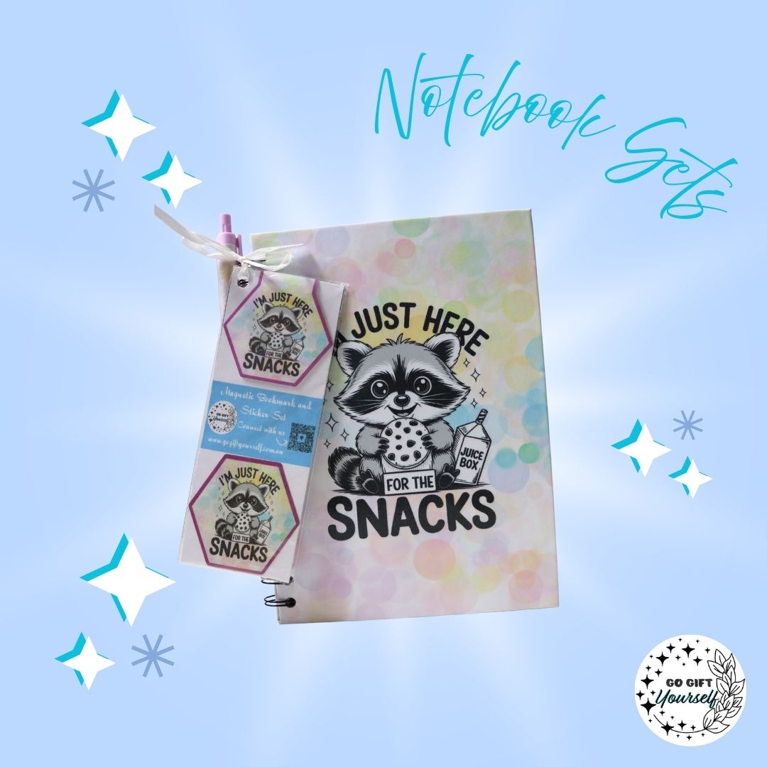 π Snacking Raccoon | A5 Notebook Set π