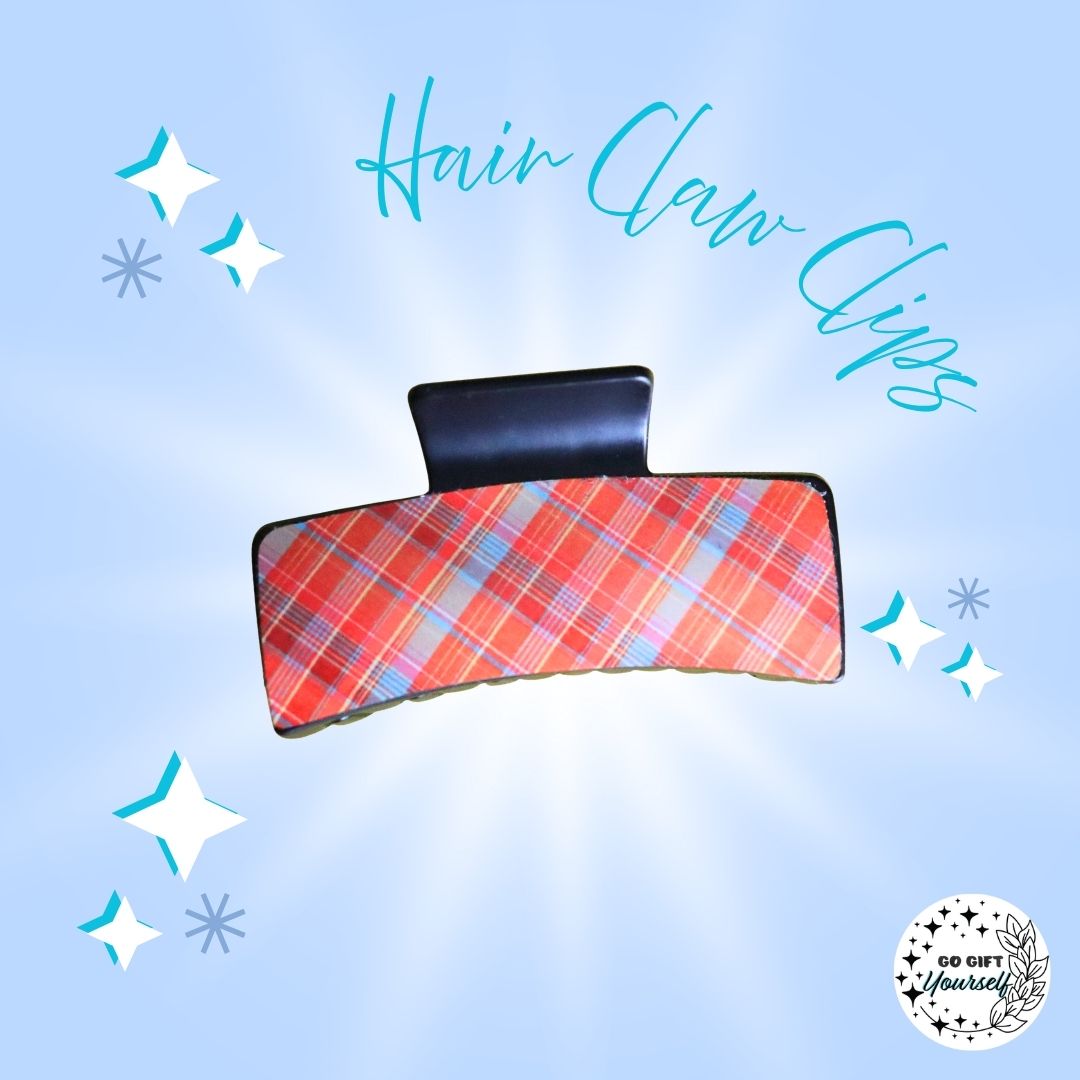✨ Orange Plaid Hair Claw Clips | Accessories 💅