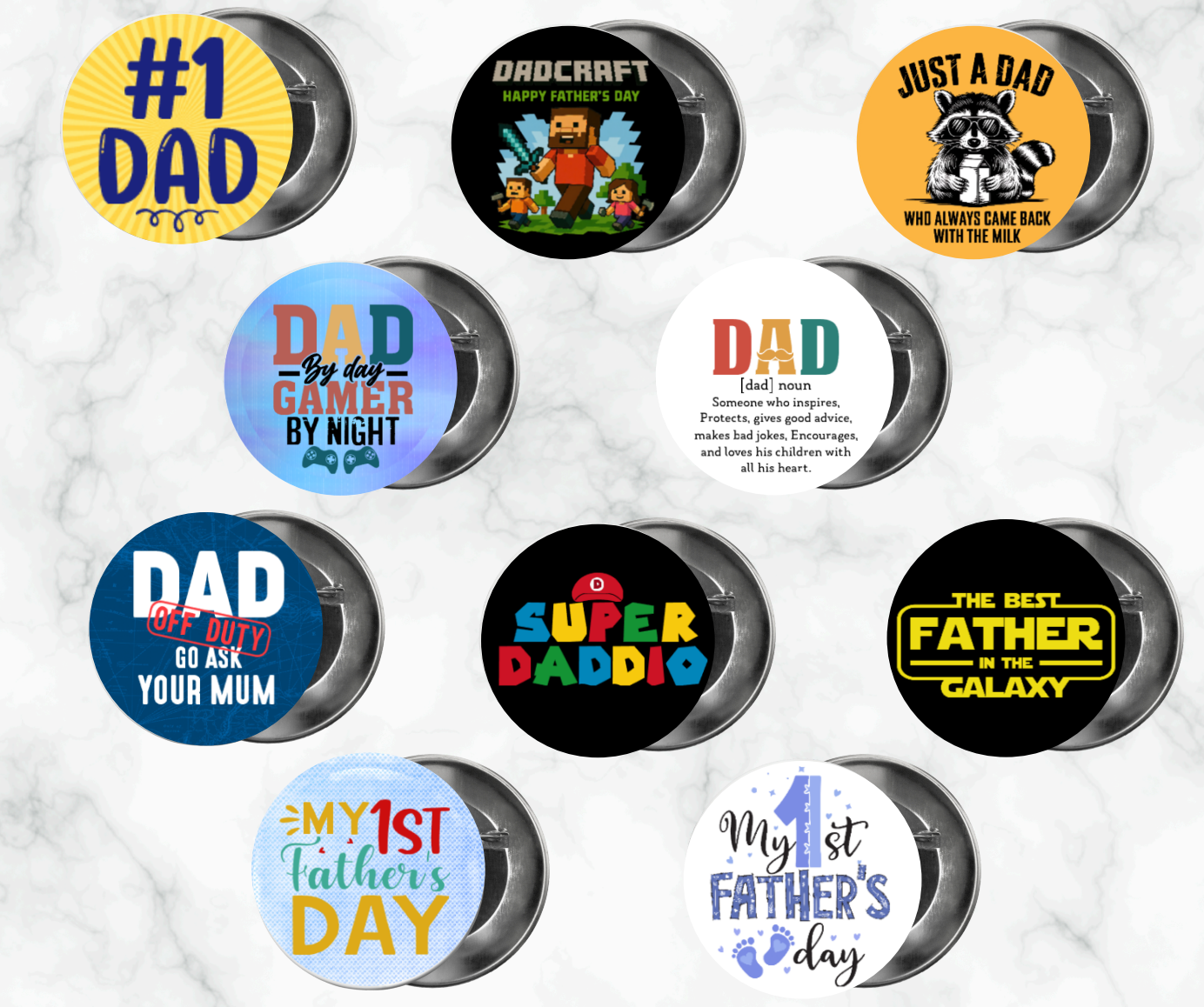 β¨ Novelty Badge Pins | Father's Day π§
