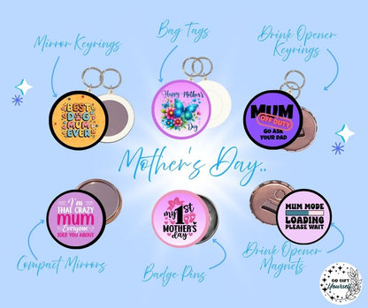 ✨ Mother's Day 👩 | Badge Pins, Keyrings & More ✨