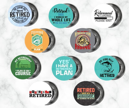 ✨ Novelty Badge Pins | Retirement 🧓