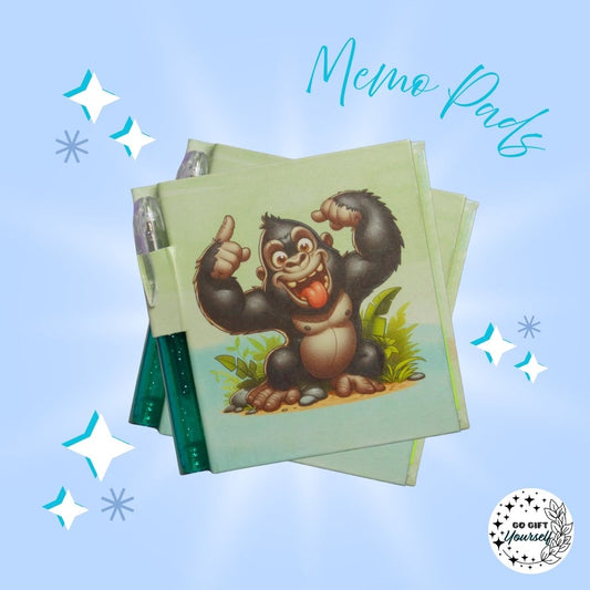 📓 Funky Silly Gorilla | Memo Pad Set 🌟