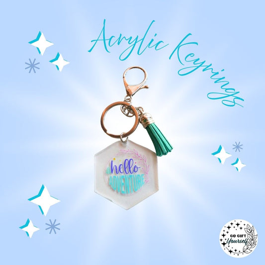 ✨Hello Adventure | Acrylic Keyring 🔑