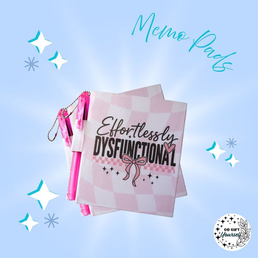 📓 Effortlessly Dysfunctional | Memo Pad Set 🌟