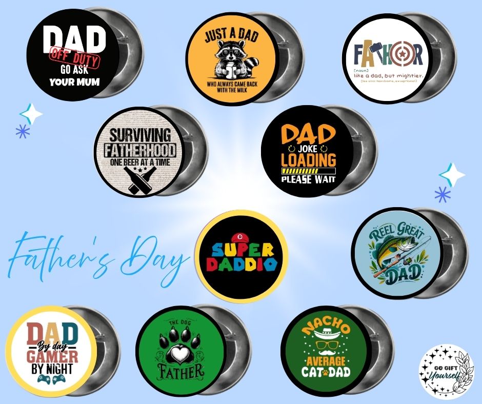 ✨Father's Day 🧔 | Badge Pins, Keyrings & More ✨