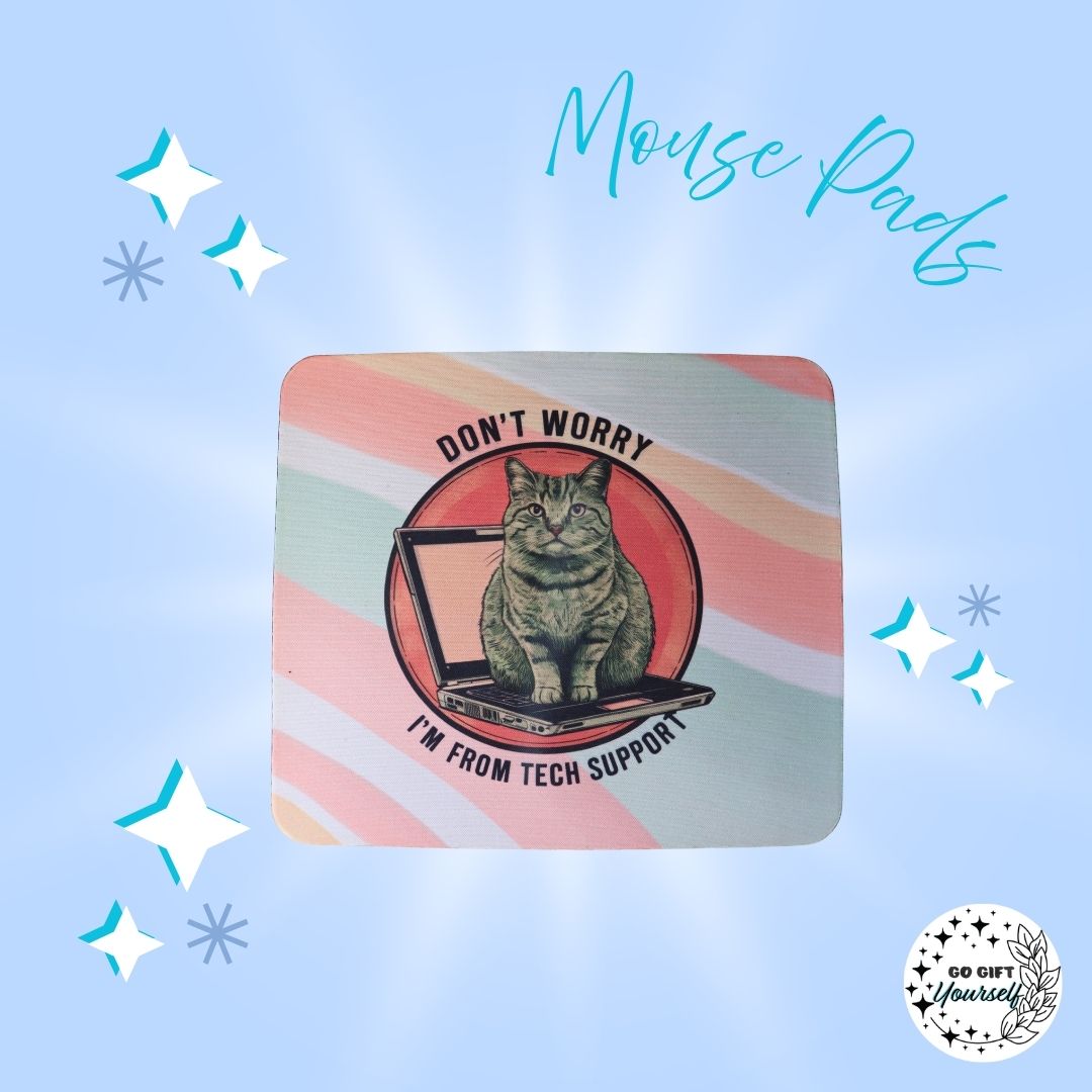 💻Tech Support Cat Mouse Pad | Stationery 🌟