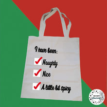 Load image into Gallery viewer, Naughty or Nice Tote Bag
