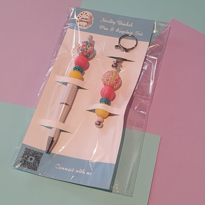 📝 Beaded Pen and Keyring Set | Stationery Kits