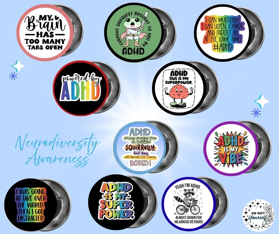 ✨ Health Awareness and Wellbeing 🩹 | Badge Pins, Keyrings & More ✨