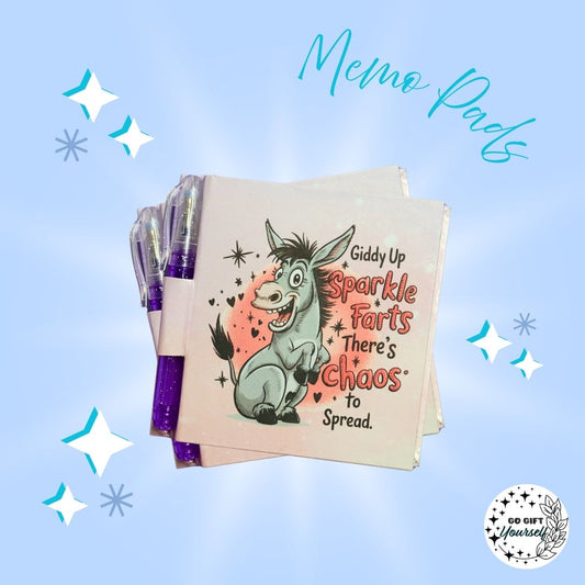 📓Giddy Up Sparkle Farts | Memo Pad Set 🌟