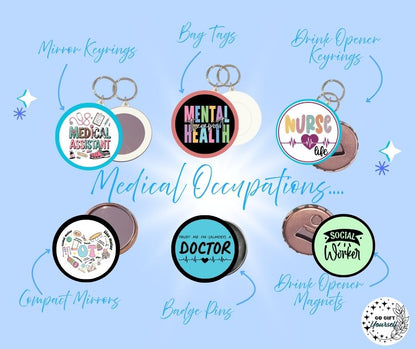✨ Medical Staff 🩺 | Badge Pins, Keyrings & More ✨