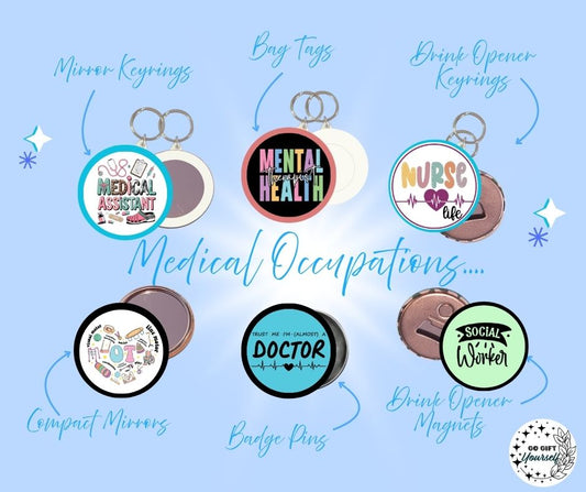 ✨ Medical Staff 🩺 | Badge Pins, Keyrings & More ✨