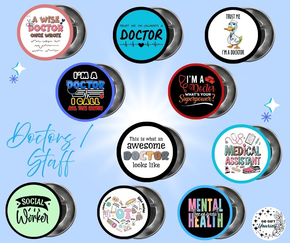 ✨ Medical Staff 🩺 | Badge Pins, Keyrings & More ✨