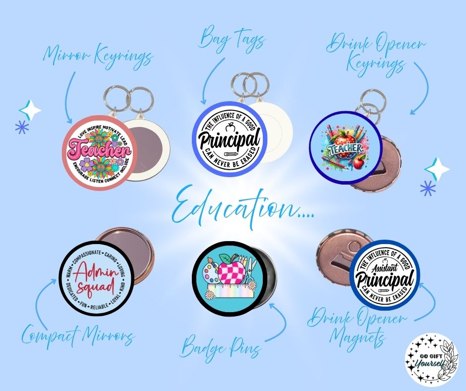 ✨ Education Staff 👩‍🏫 | Badge Pins, Keyrings & More ✨