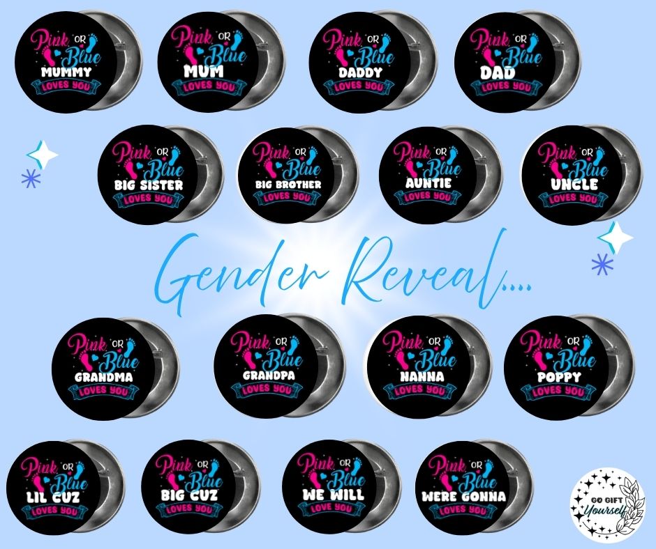 ✨ Gender Reveal 👶 | Badge Pins, Keyrings & More ✨