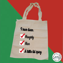 Load image into Gallery viewer, Naughty or Nice Tote Bag
