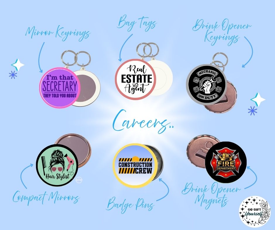 ✨ Careers 👩‍🍳 | Badge Pins, Keyrings & More ✨