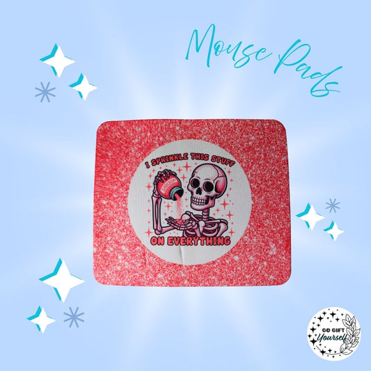 💻Sprinkle Sarcasm Skull - Pink Mouse Pad | Stationery 🌟