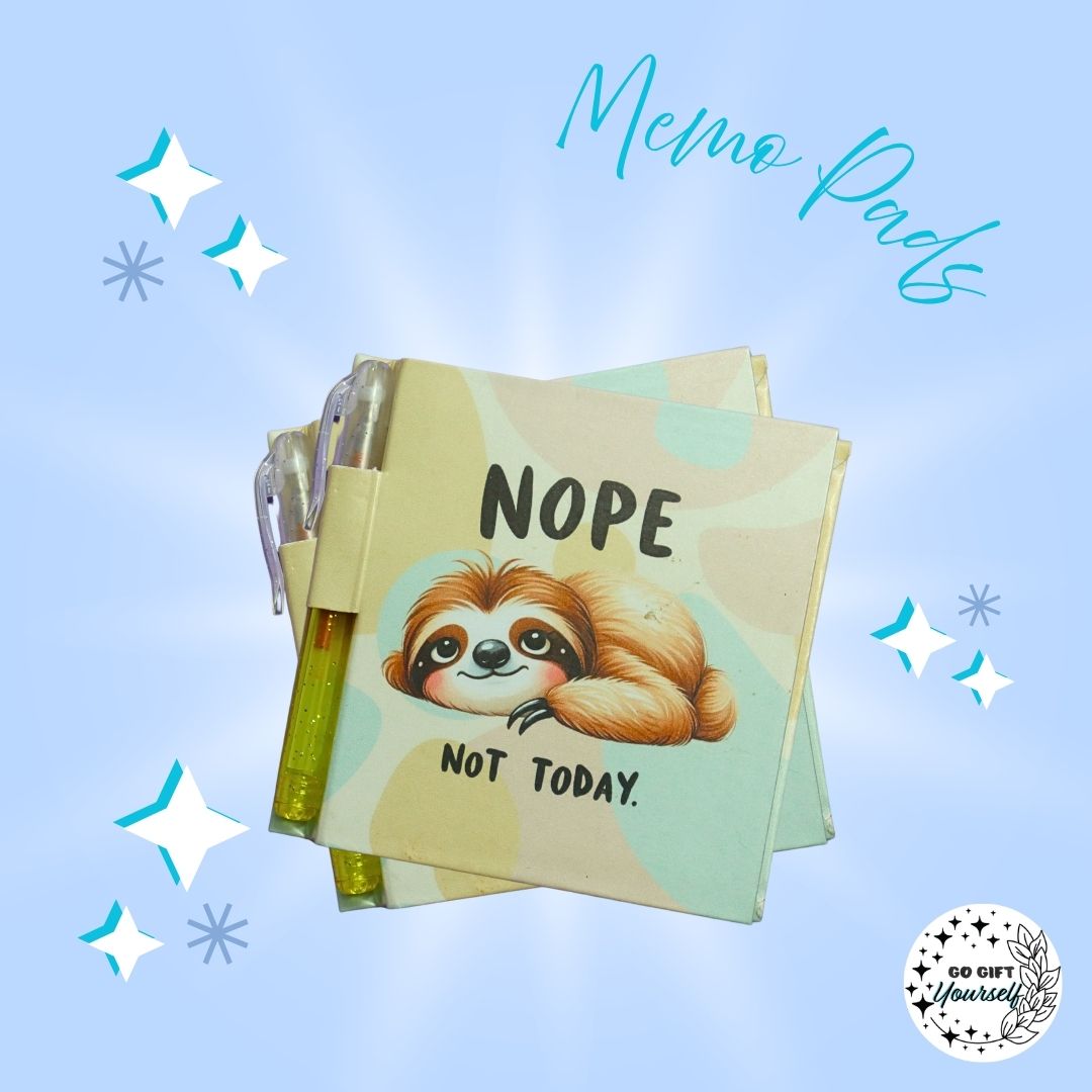 📓 Nope Not Today Sloth | Memo Pad Set 🌟