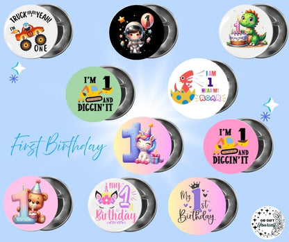 ✨ Birthday Badges 1 to 5 🎂 | Badge Pins, Keyrings & More ✨