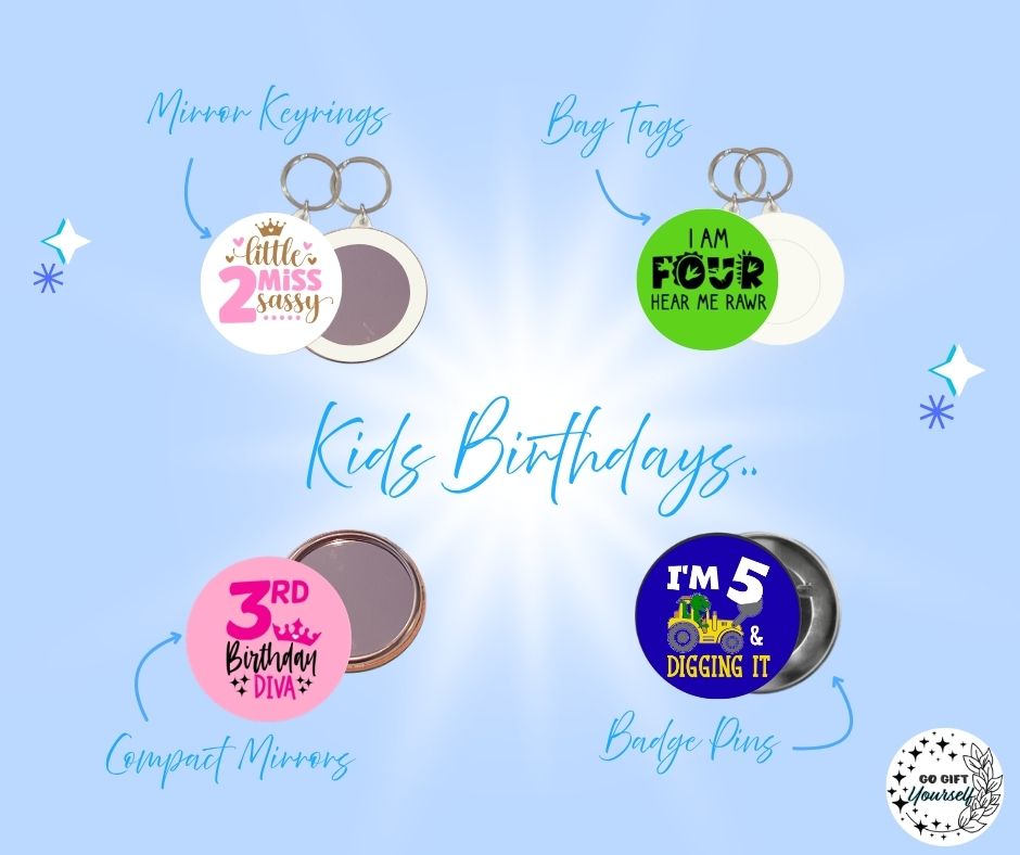 ✨ Birthday Badges 1 to 5 🎂 | Badge Pins, Keyrings & More ✨