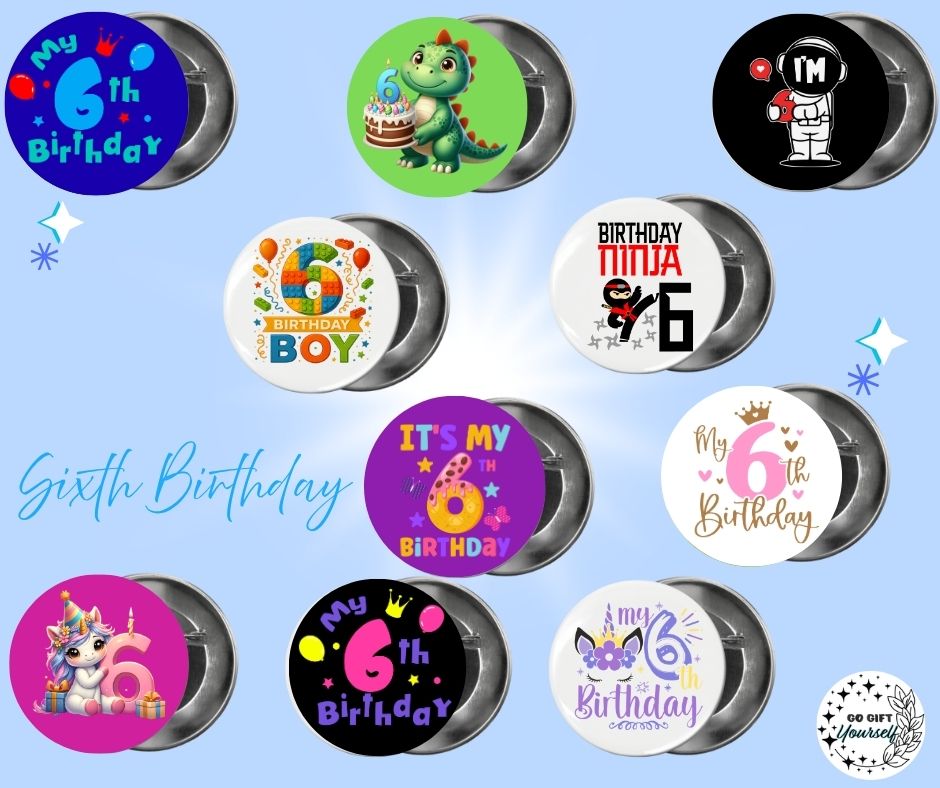 ✨ Birthday Badges 6 to 10 🎂 | Badge Pins, Keyrings & More ✨
