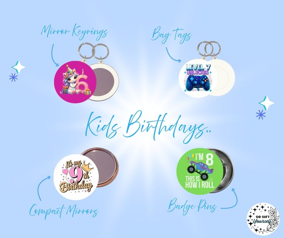 ✨ Birthday Badges 6 to 10 🎂 | Badge Pins, Keyrings & More ✨