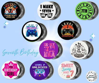 ✨ Birthday Badges 6 to 10 🎂 | Badge Pins, Keyrings & More ✨