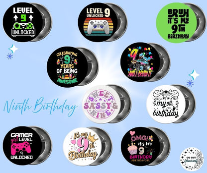 ✨ Birthday Badges 6 to 10 🎂 | Badge Pins, Keyrings & More ✨