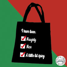 Load image into Gallery viewer, Naughty or Nice Tote Bag
