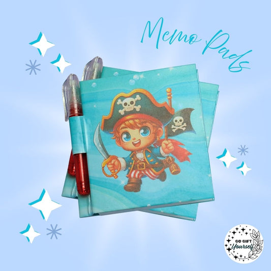 📓 Blue Pirate Boy | Memo Pad Set 🌟