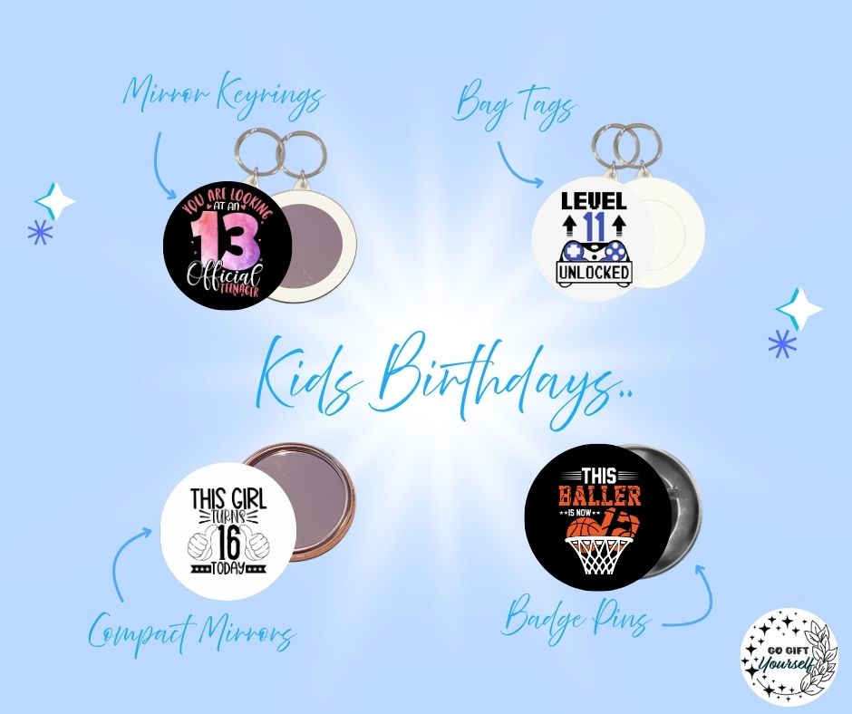 ✨ Birthday Badges Pre-teen and Teen 🎂 | Badge Pins, Keyrings & More ✨