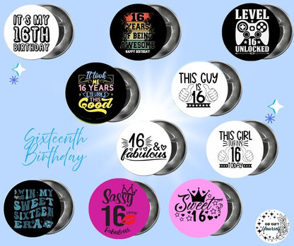 ✨ Birthday Badges Pre-teen and Teen 🎂 | Badge Pins, Keyrings & More ✨