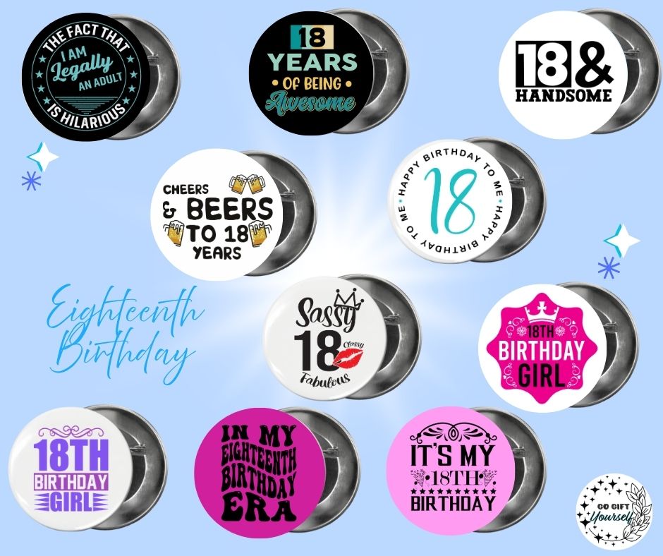 ✨18th and 21st Birthday Badges 🎂 | Badge Pins, Keyrings & More ✨