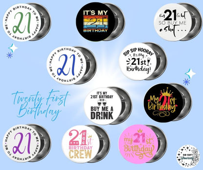 ✨18th and 21st Birthday Badges 🎂 | Badge Pins, Keyrings & More ✨