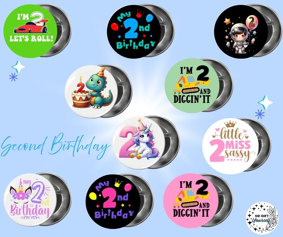✨ Birthday Badges 1 to 5 🎂 | Badge Pins, Keyrings & More ✨