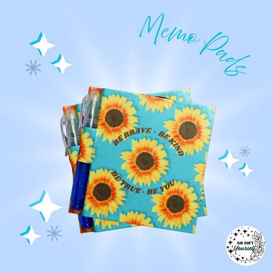 📓 Be Brave Sunflowers | Memo Pad Set 🌟