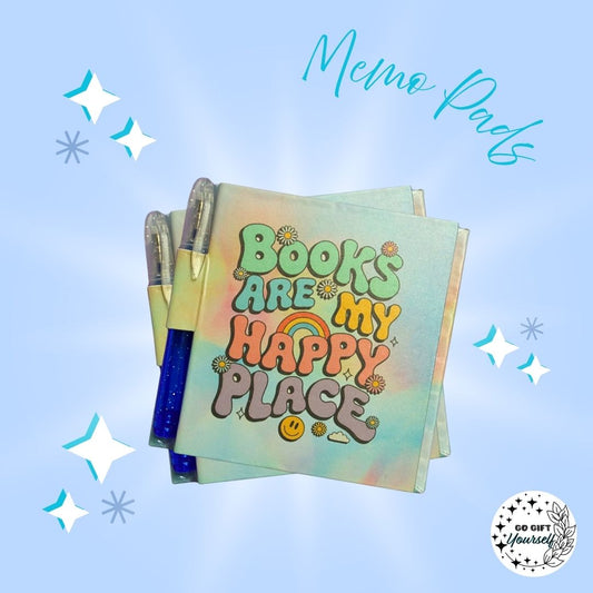 📓 Books Are My Happy Place | Memo Pad Set 🌟