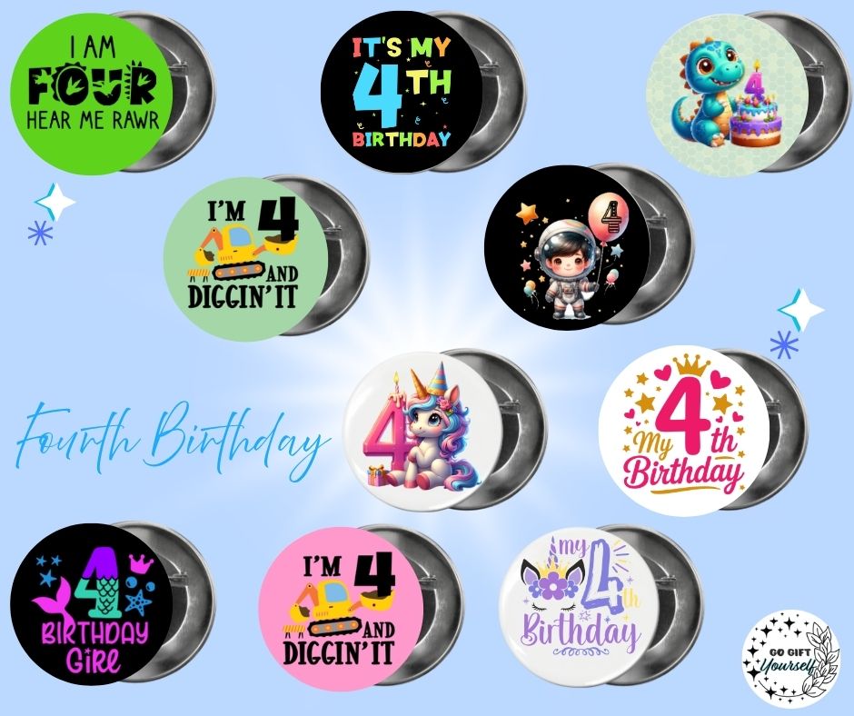 ✨ Birthday Badges 1 to 5 🎂 | Badge Pins, Keyrings & More ✨