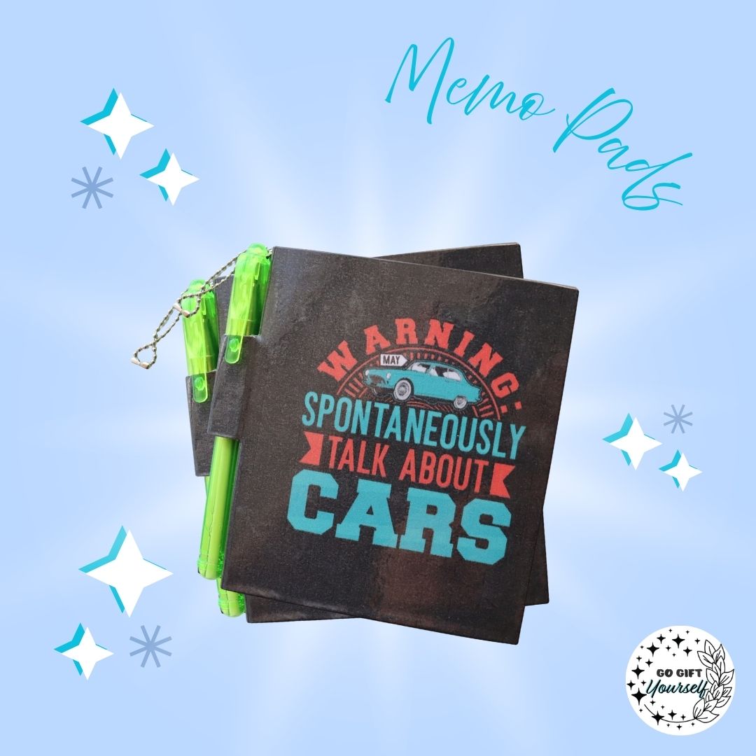 📓Warning! Spontaneous Car Talk | Memo Pad Set 🌟